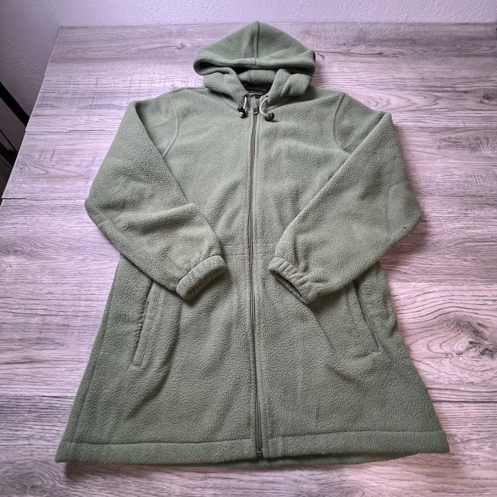 Lands End Fleece Parka Women S 6-8 Olive Green Aircore-200 Full Zip Jacket